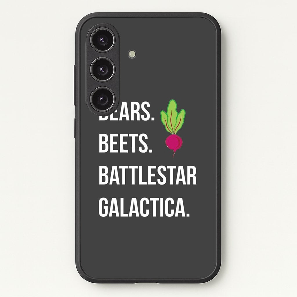 Bears. Beets. Battlestar Galactica Illustration - The Office Phone Case for Galaxy S24
