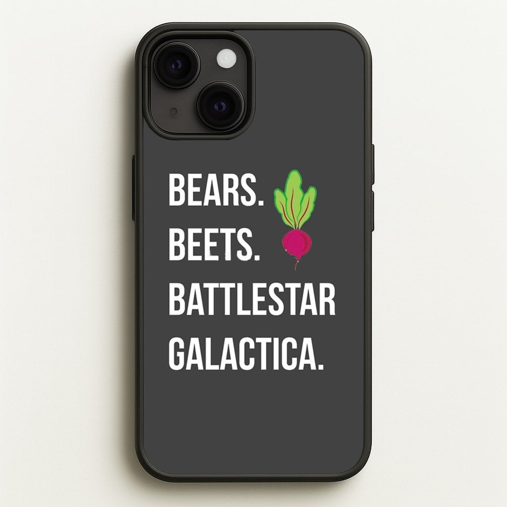 Bears. Beets. Battlestar Galactica Illustration - The Office Phone Case for iPhone 13