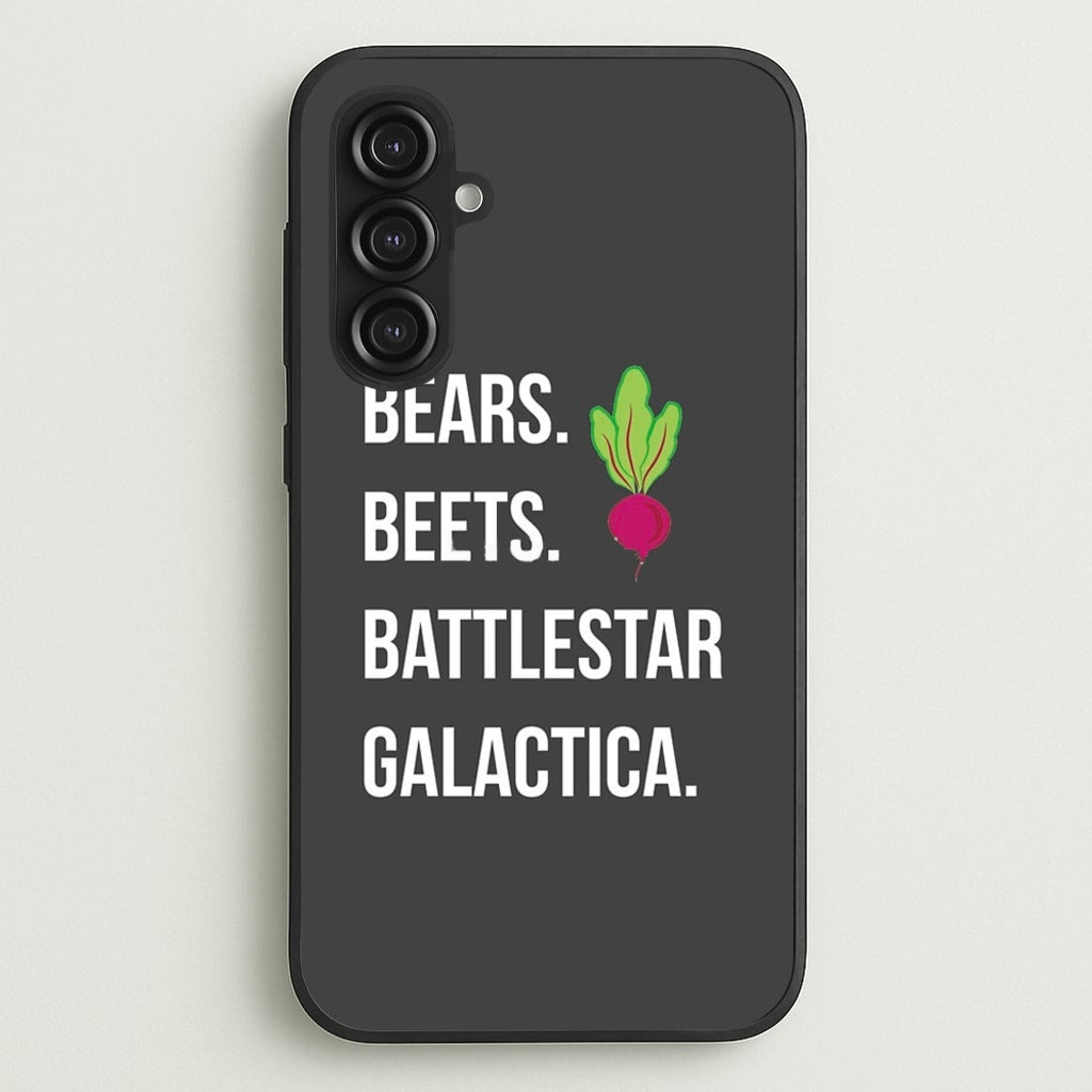 Bears. Beets. Battlestar Galactica Illustration - The Office Phone Case for Galaxy S23FE