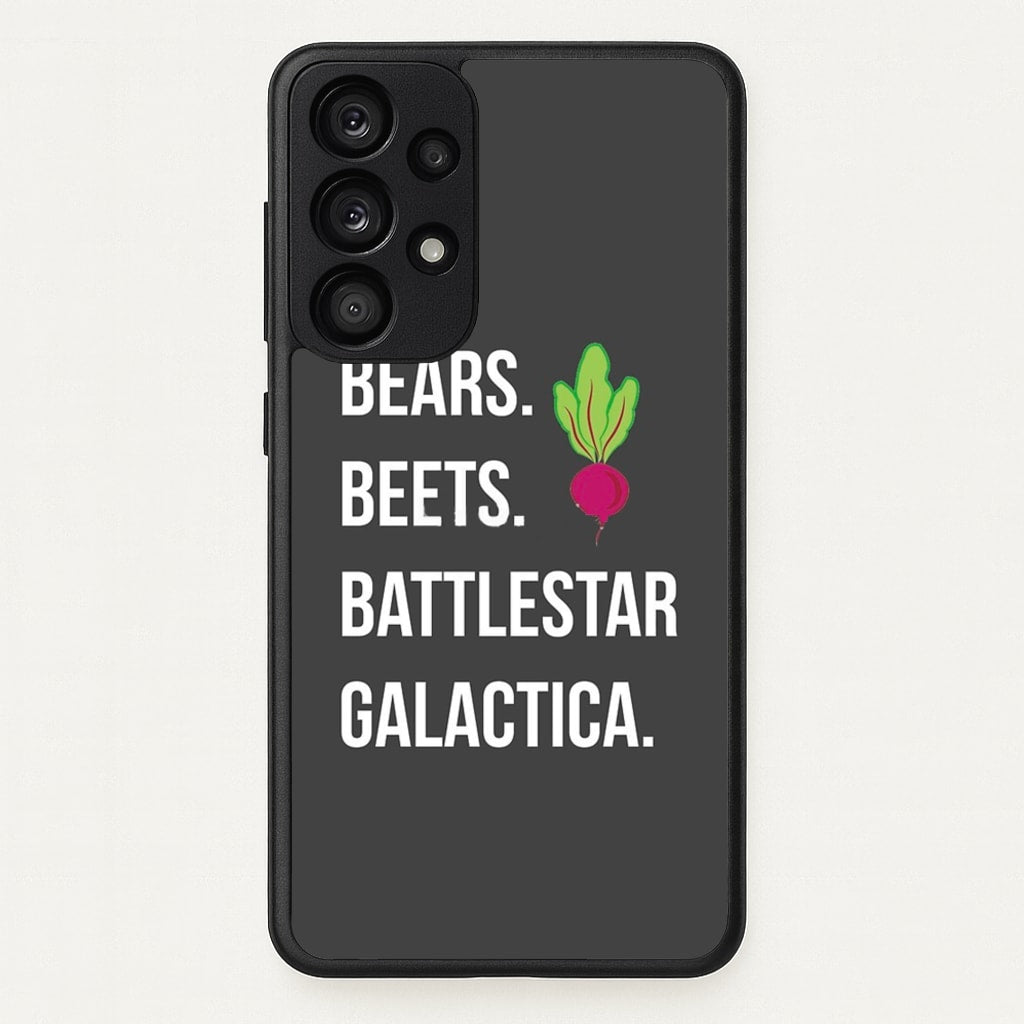 Bears. Beets. Battlestar Galactica Illustration - The Office Phone Case for Galaxy A33