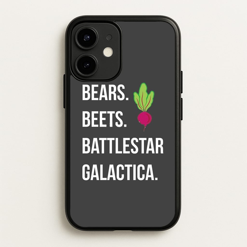 Bears. Beets. Battlestar Galactica Illustration - The Office Phone Case for iPhone 12 Mini