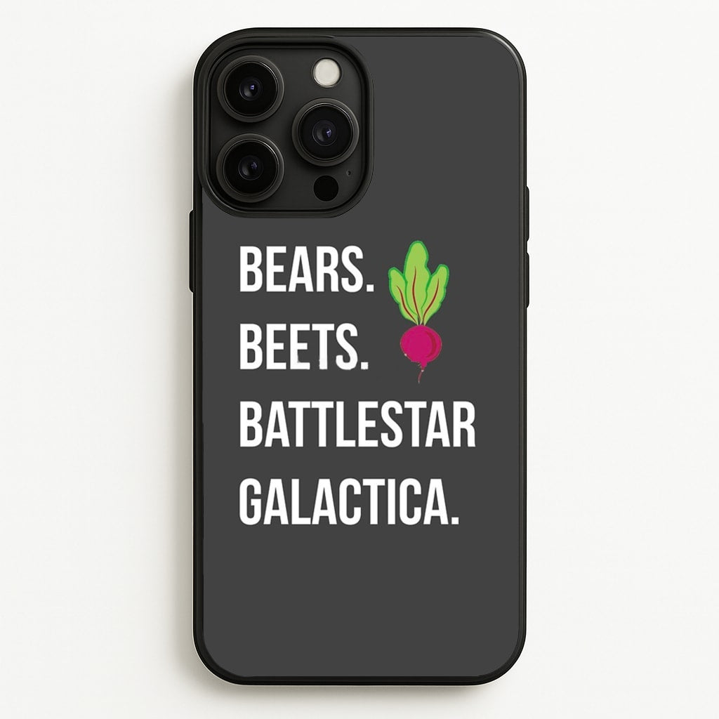 Bears. Beets. Battlestar Galactica Illustration - The Office Phone Case for iPhone 13 Pro Max