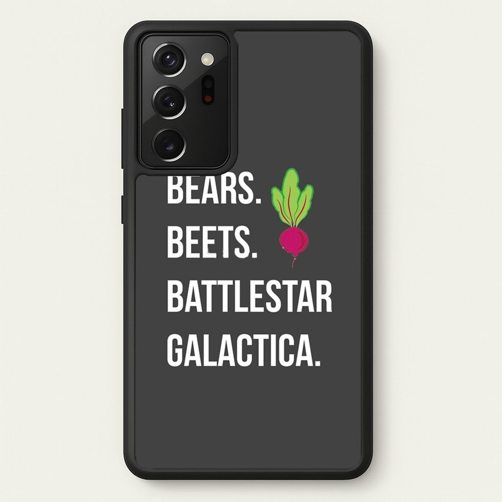 Bears. Beets. Battlestar Galactica Illustration - The Office Phone Case for Galaxy Note 20 Ultra