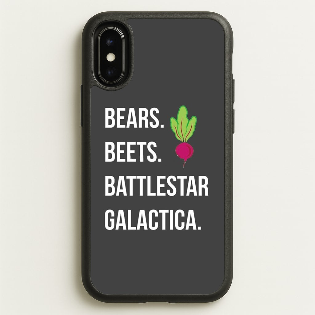 Bears. Beets. Battlestar Galactica Illustration - The Office Phone Case for iPhone X / XS