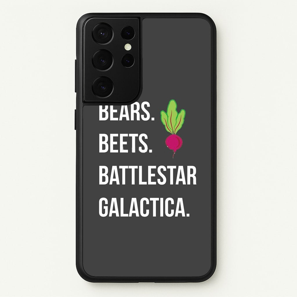 Bears. Beets. Battlestar Galactica Illustration - The Office Phone Case for Galaxy S21 Ultra