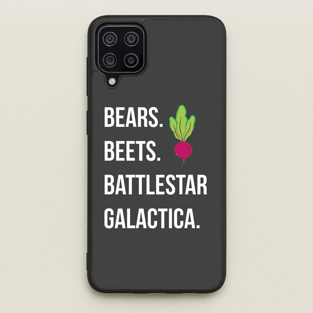 Bears. Beets. Battlestar Galactica Illustration - The Office Phone Case for Galaxy A12