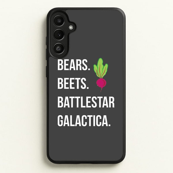 Bears. Beets. Battlestar Galactica Illustration - The Office Phone Case for Galaxy A34