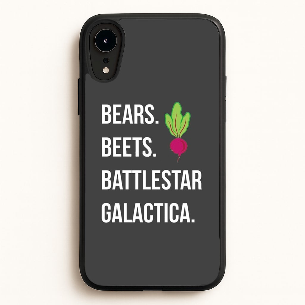 Bears. Beets. Battlestar Galactica Illustration - The Office Phone Case for iPhone XR