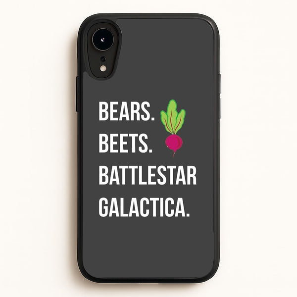 Bears. Beets. Battlestar Galactica Illustration - The Office Phone Case for iPhone XR