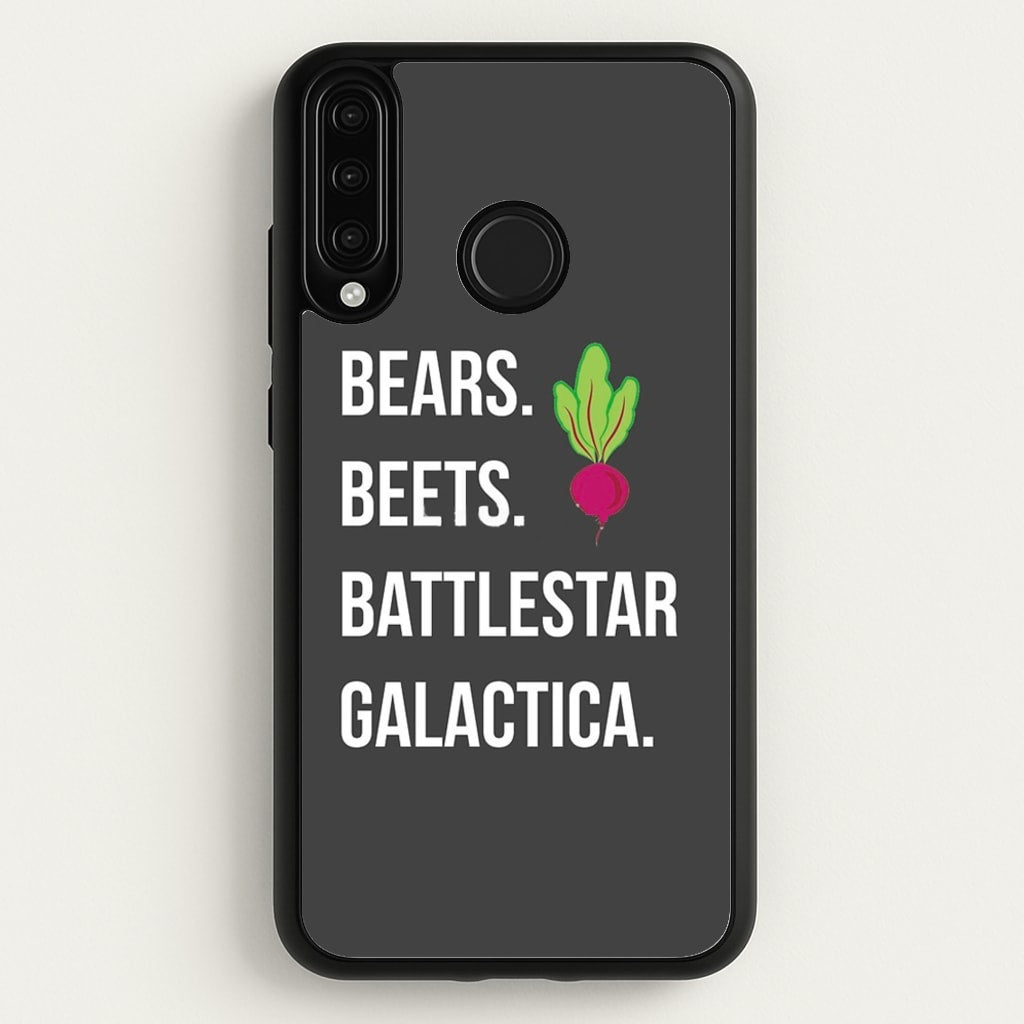 Bears. Beets. Battlestar Galactica Illustration - The Office Phone Case for Huawei P30 Lite