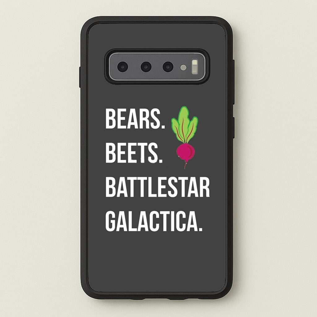 Bears. Beets. Battlestar Galactica Illustration - The Office Phone Case for Galaxy S10 Plus
