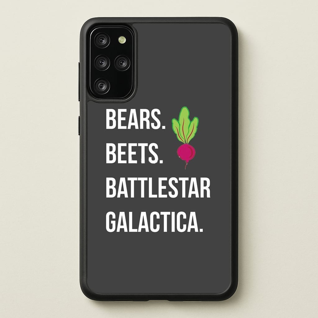 Bears. Beets. Battlestar Galactica Illustration - The Office Phone Case for Galaxy S20 Plus