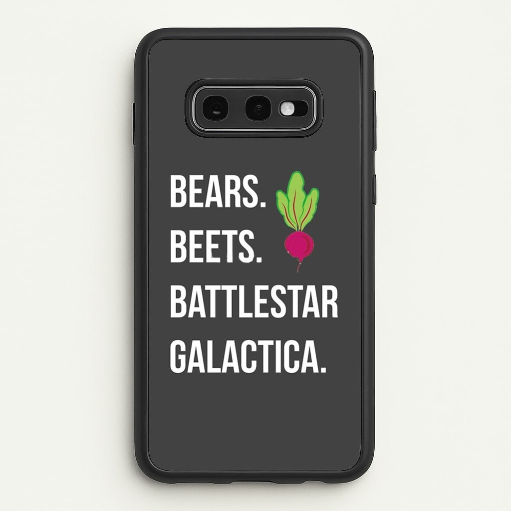 Bears. Beets. Battlestar Galactica Illustration - The Office Phone Case for Galaxy S10e