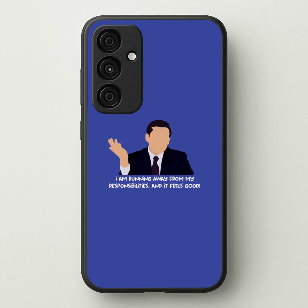 I Am Running Away From My Responsibilities - The Office Phone Case for Galaxy A35