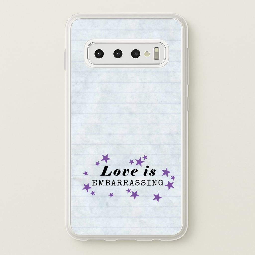 Love Is Embarrassing Note - Olivia Phone Case for Galaxy S10 Plus