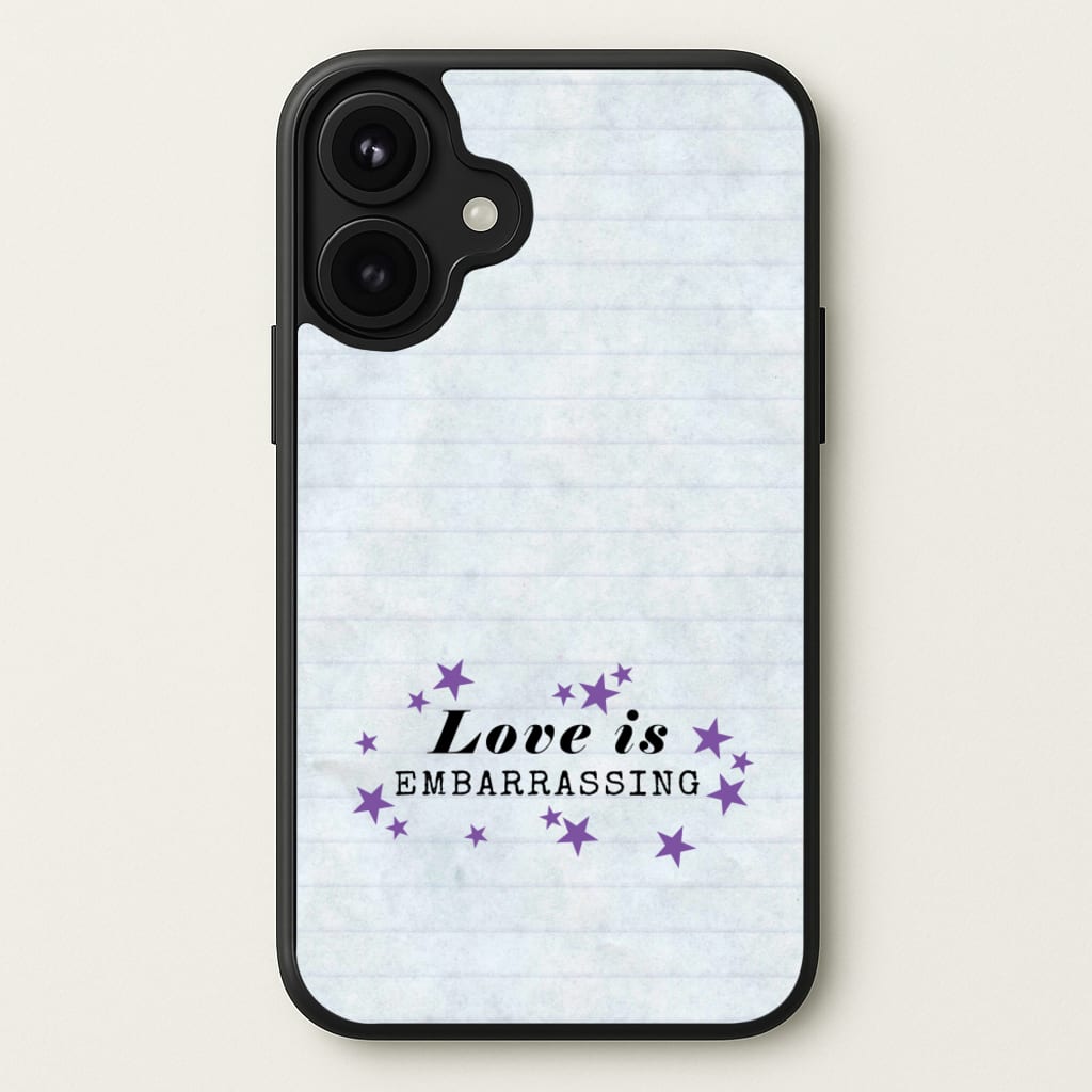 Love Is Embarrassing Note Phone Case for iPhone 17