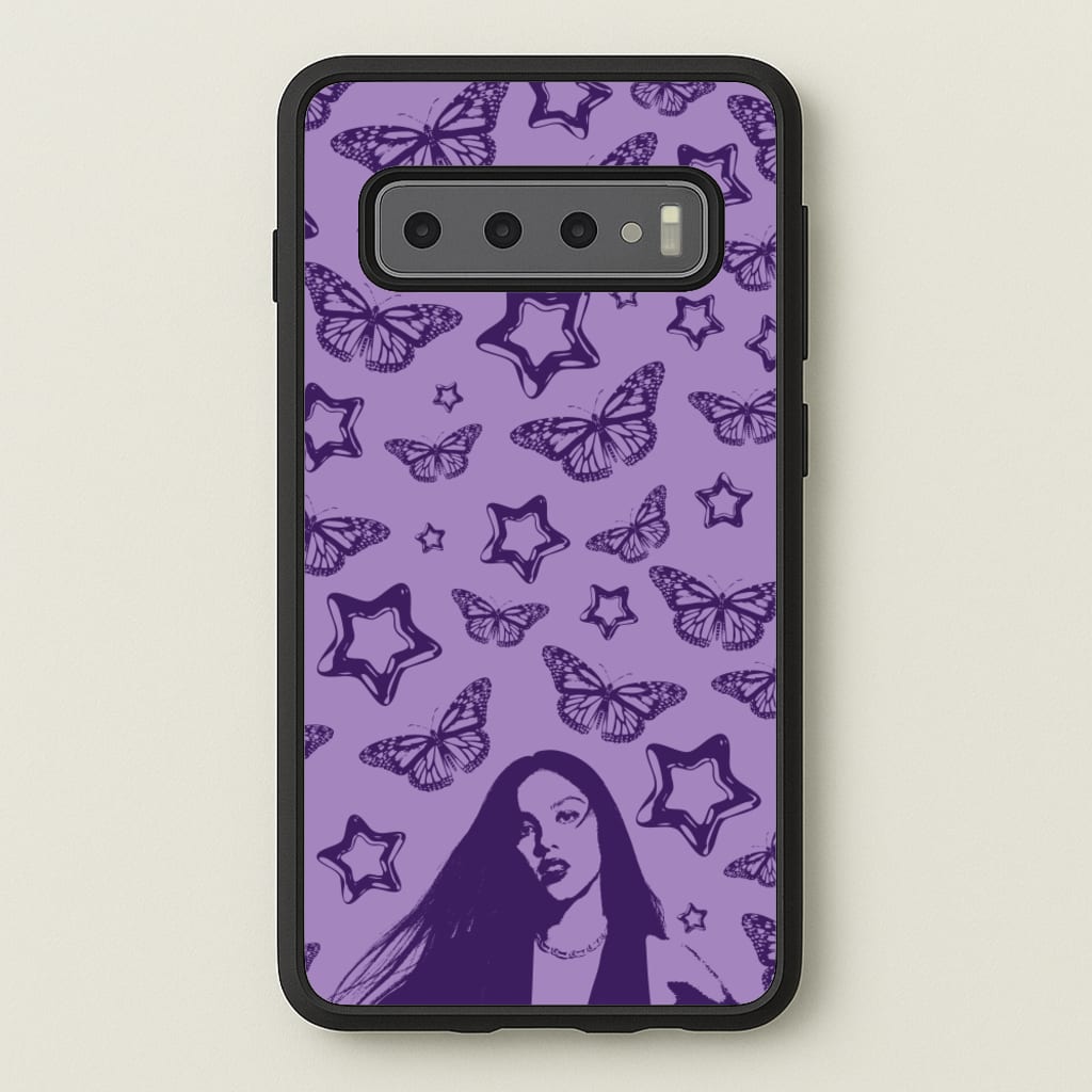 Stars And Butterflies Pattern - Olivia Phone Case for Galaxy S10 Plus