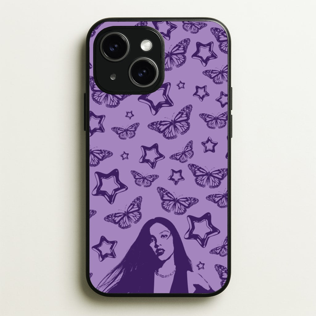 Stars And Butterflies Pattern - Olivia Phone Case for iPhone 15 Plus