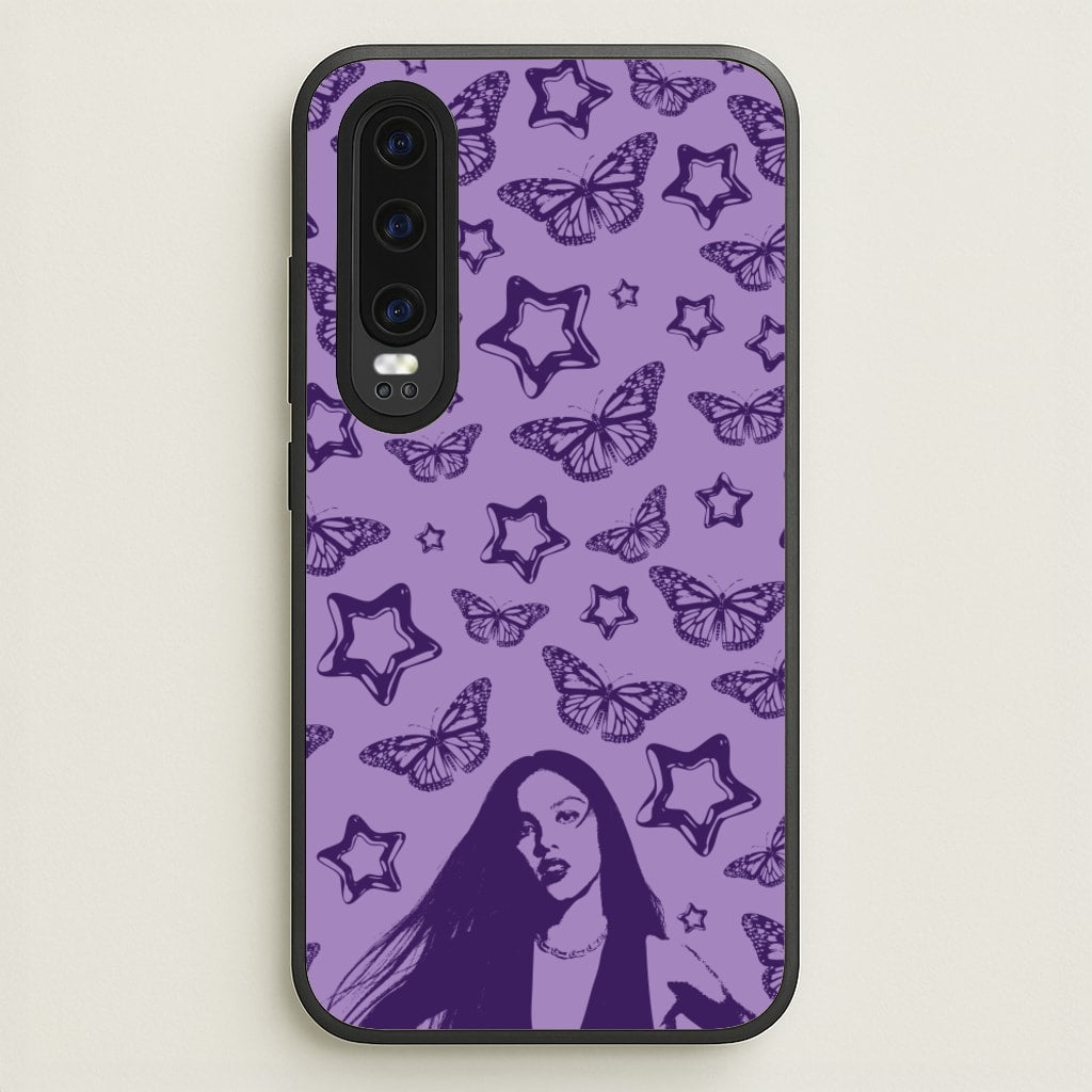 Stars And Butterflies Pattern - Olivia Phone Case for Huawei P30