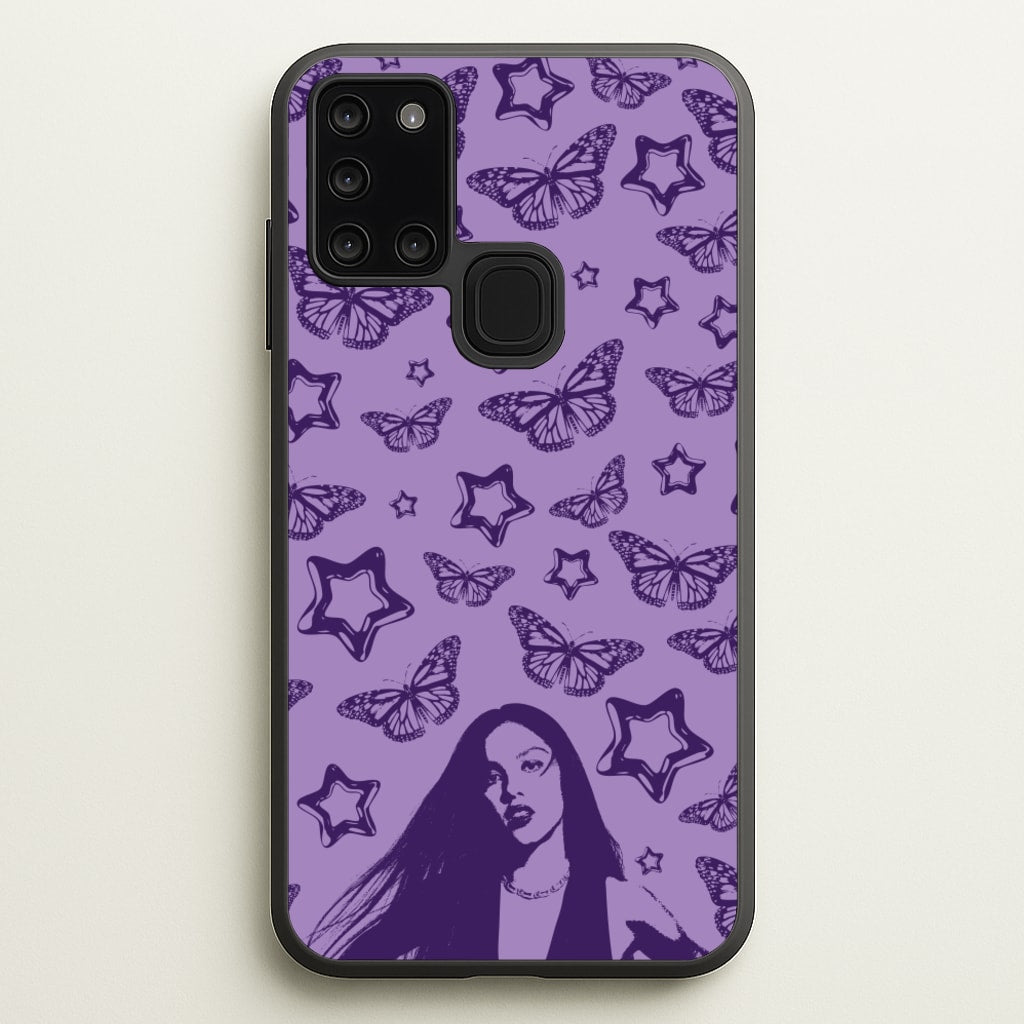 Stars And Butterflies Pattern - Olivia Phone Case for Galaxy A21s