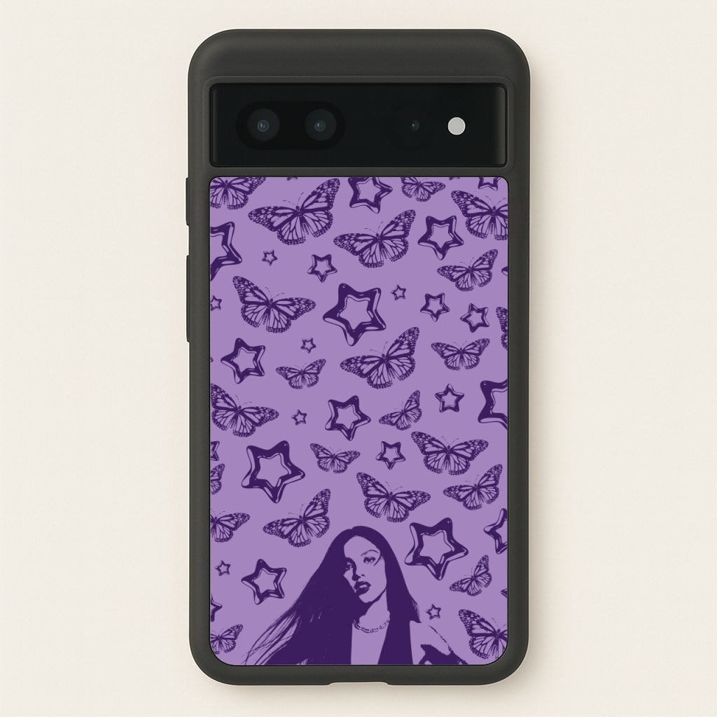 Stars And Butterflies Pattern - Olivia Phone Case for Google Pixel 7