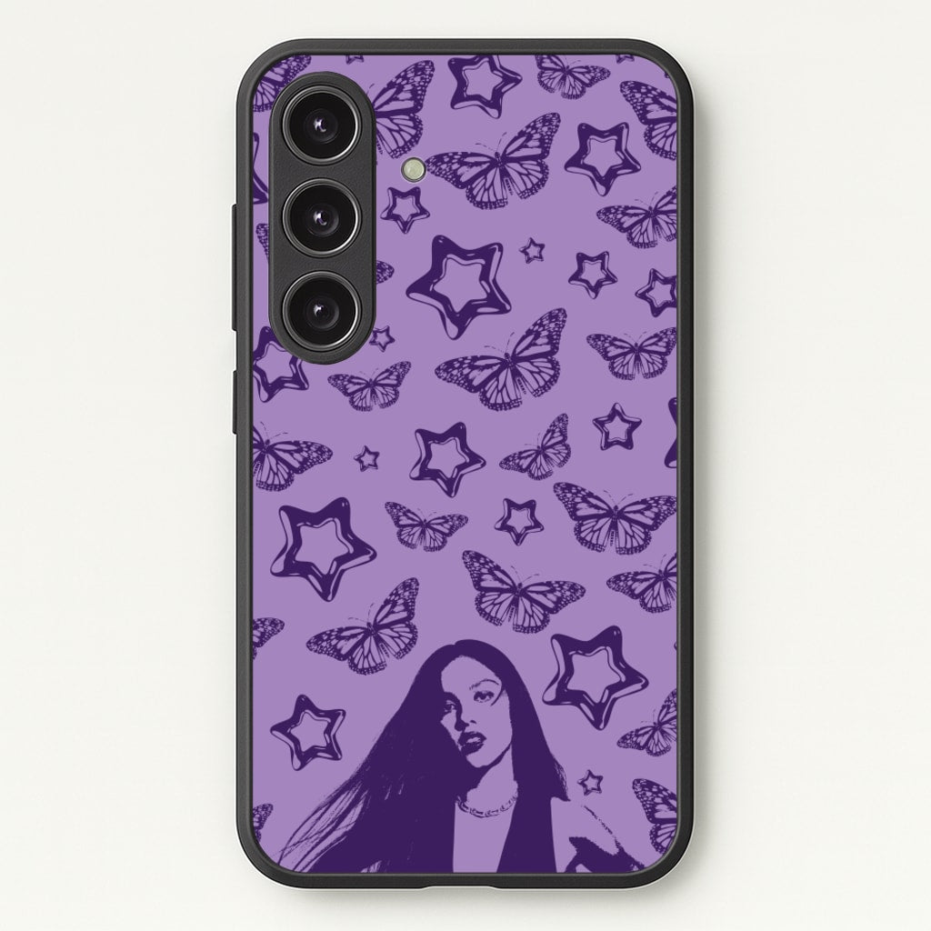 Stars And Butterflies Pattern - Olivia Phone Case for Galaxy S24