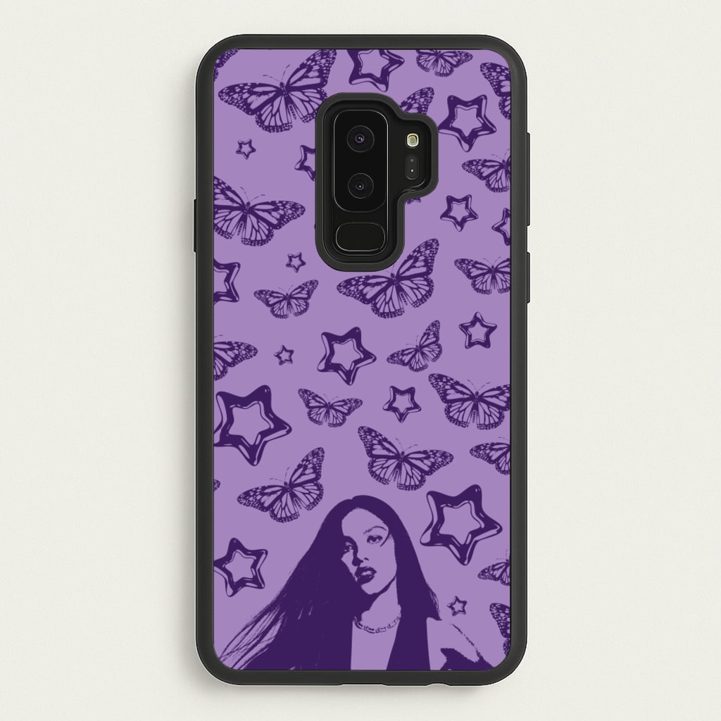 Stars And Butterflies Pattern - Olivia Phone Case for Galaxy S9 Plus