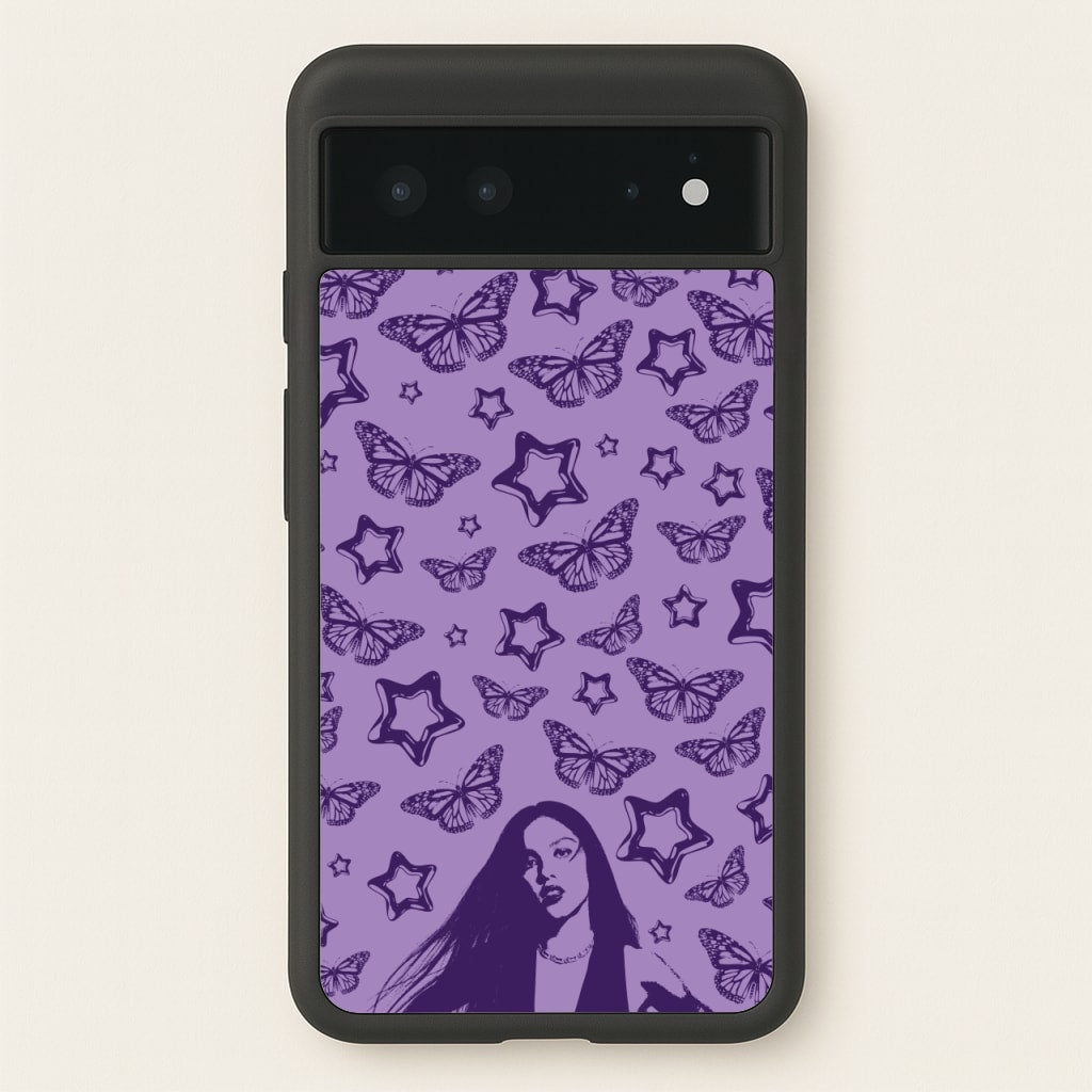Stars And Butterflies Pattern - Olivia Phone Case for Google Pixel 6