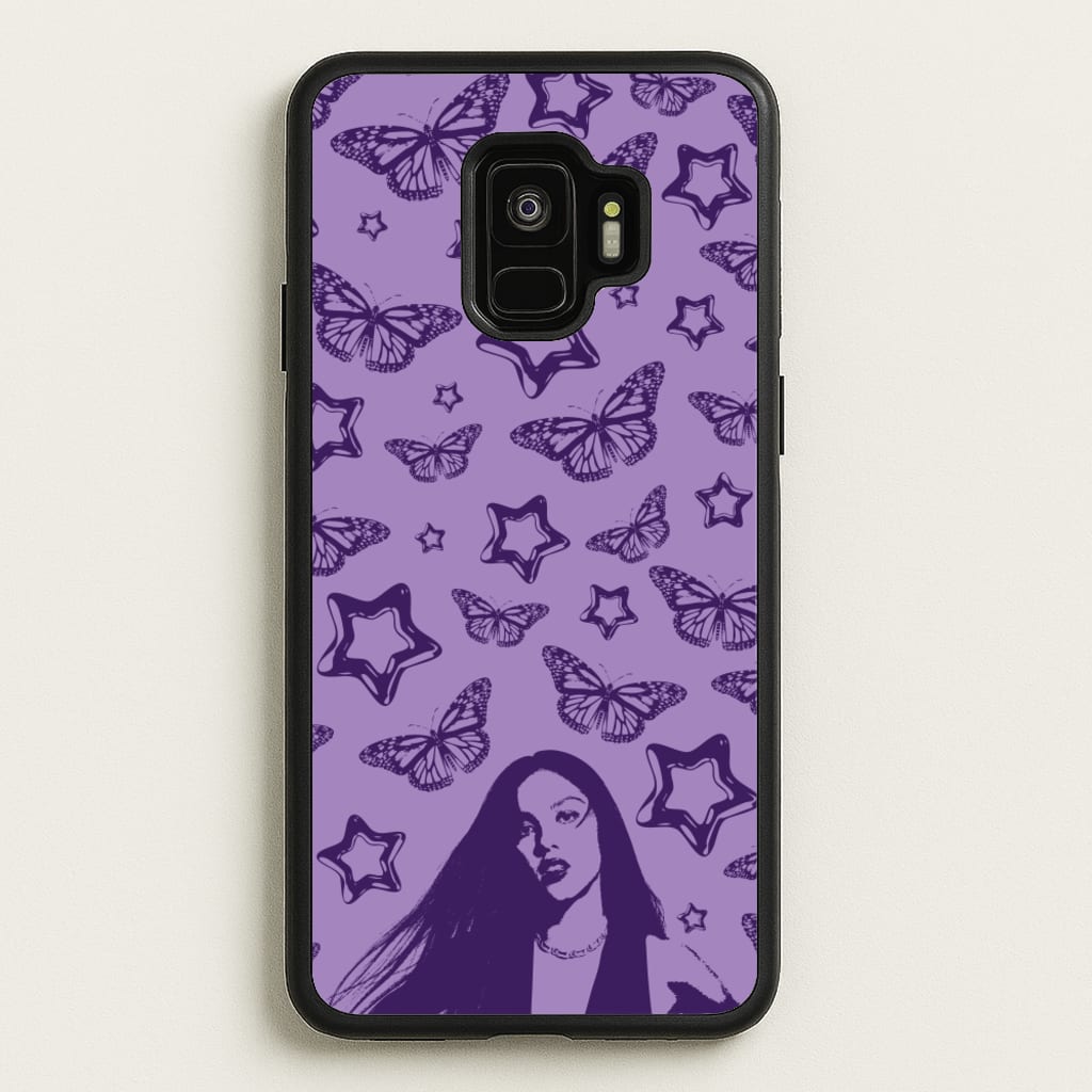 Stars And Butterflies Pattern - Olivia Phone Case for Galaxy S9