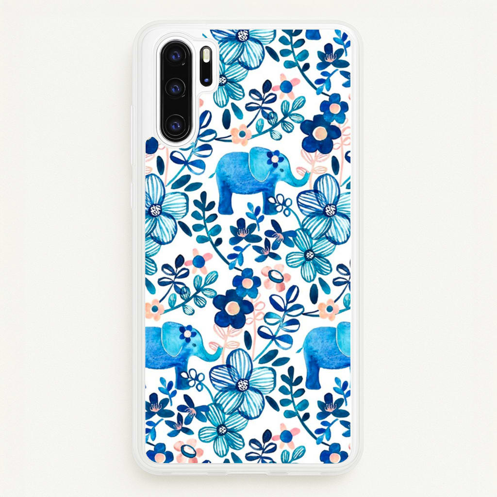 Elephant and Floral Pattern - Flamingos Phone Case for Huawei P30 Pro
