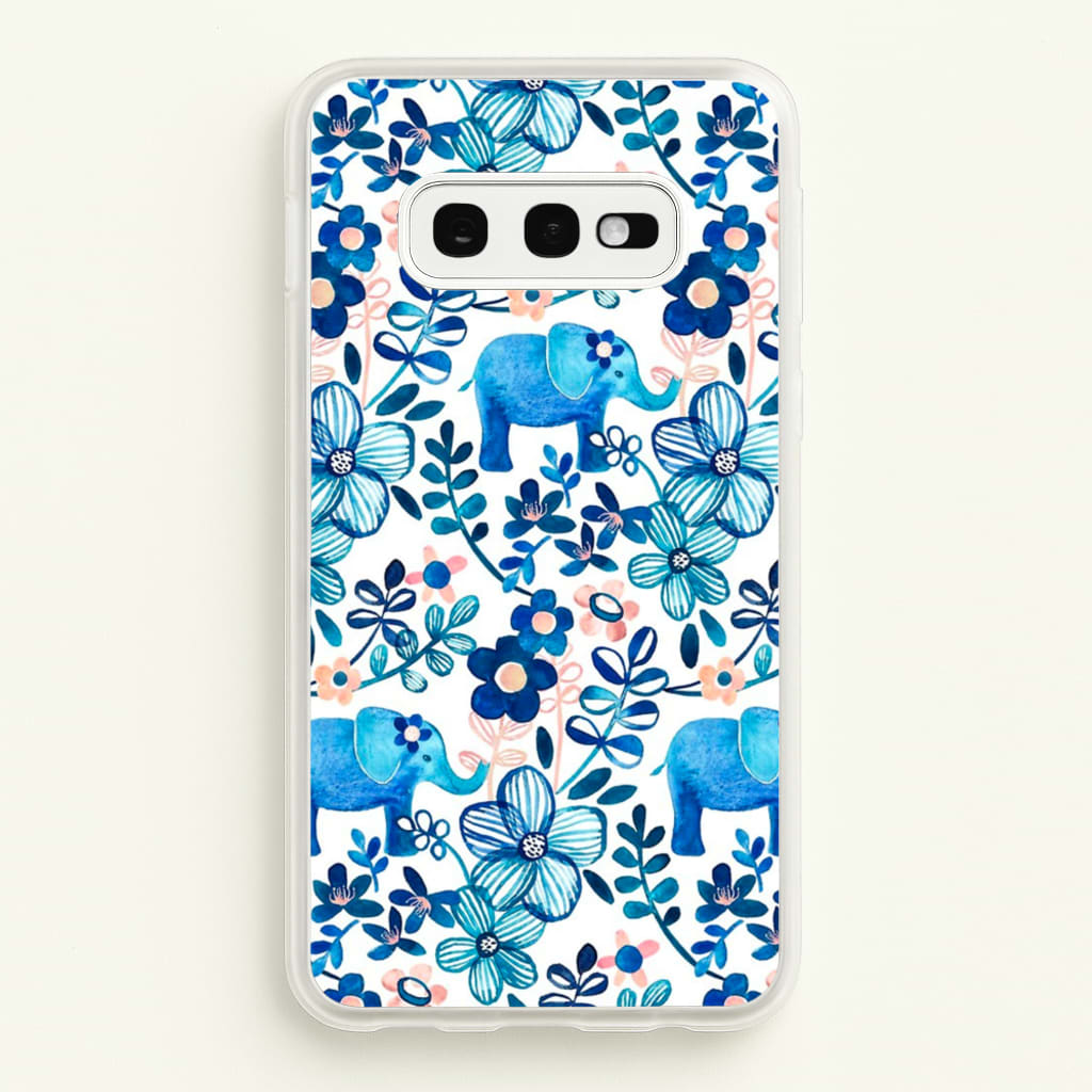 Elephant and Floral Pattern - Flamingos Phone Case for Galaxy S10e