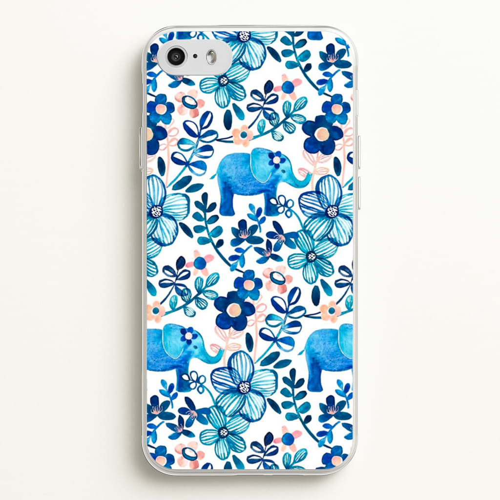 Elephant and Floral Pattern - Flamingos Phone Case for iPhone 5 / 5s / SE 2016