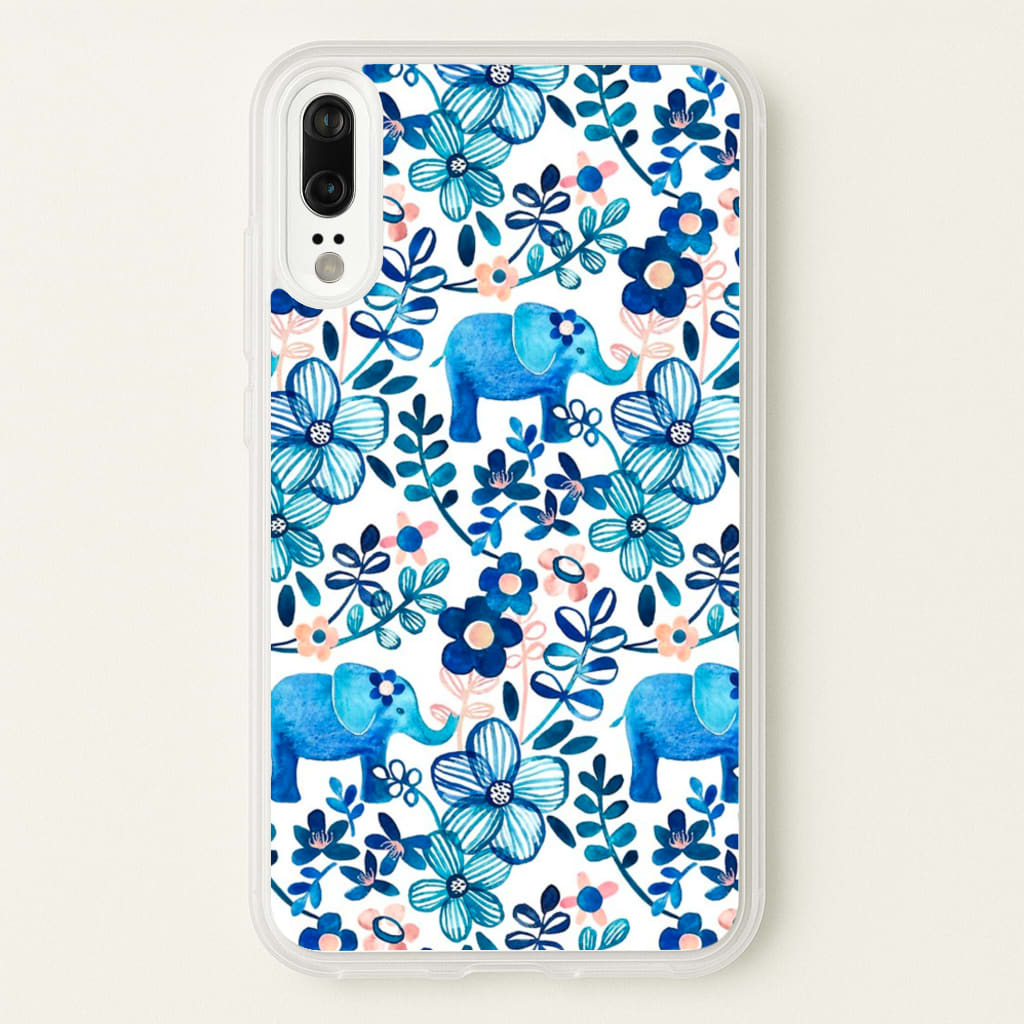 Elephant and Floral Pattern - Flamingos Phone Case for Huawei P20