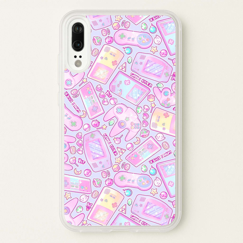 Power Up, Gaming Pattern - Phone Case for Huawei P20
