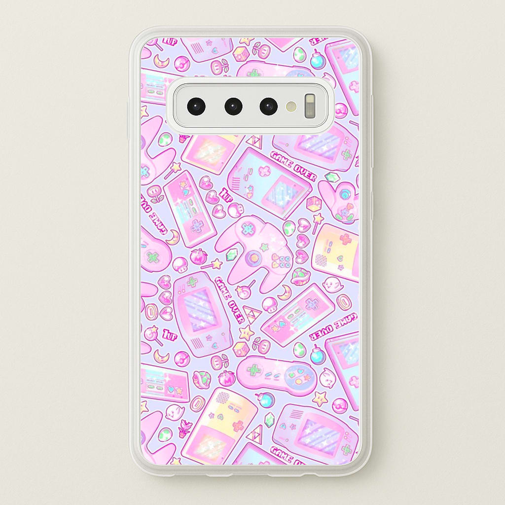 Power Up, Gaming Pattern - Phone Case for Galaxy S10 Plus