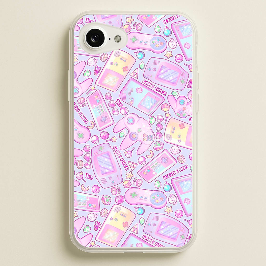 Power Up, Gaming Pattern - Phone Case for iPhone 16e