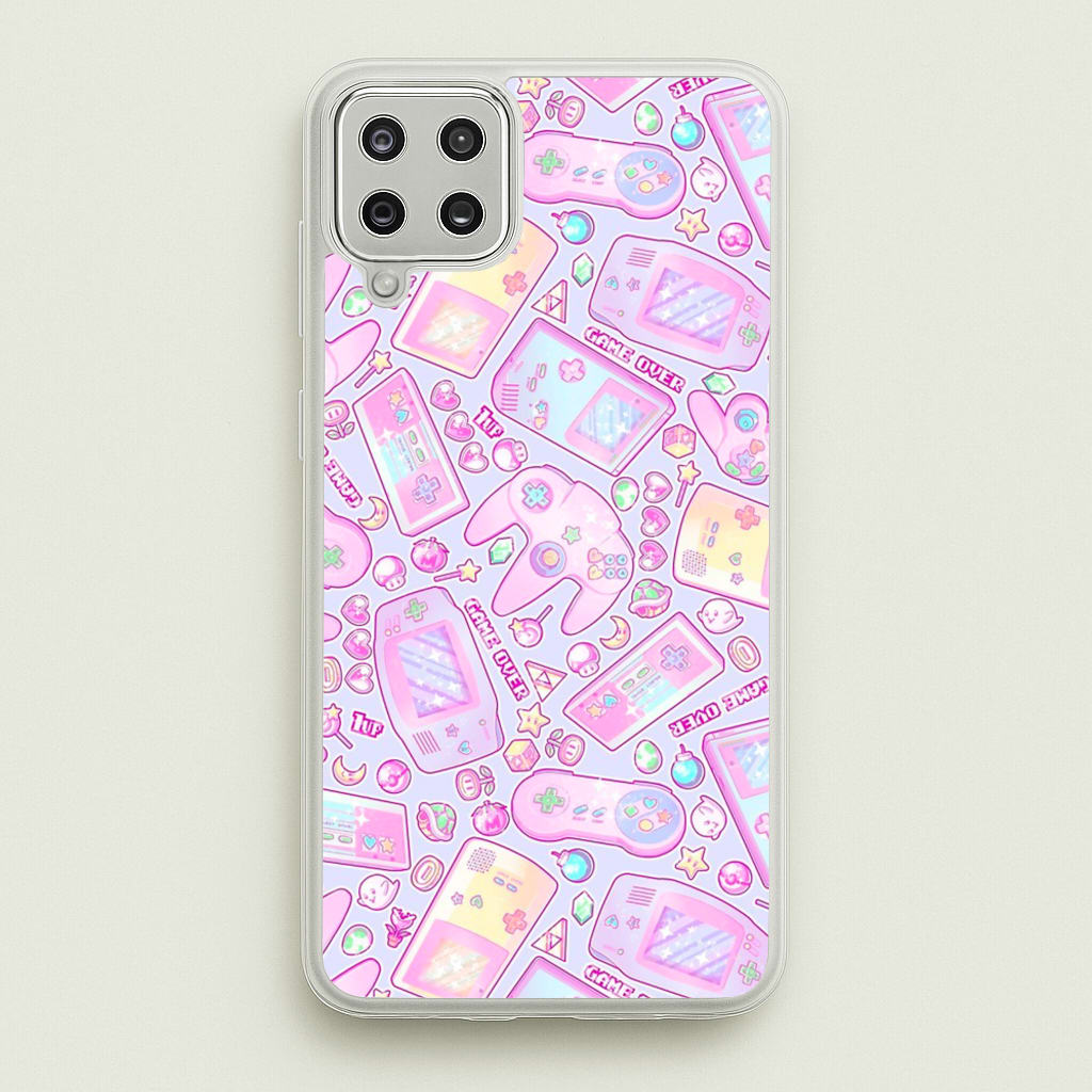 Power Up, Gaming Pattern - Phone Case for Galaxy A12
