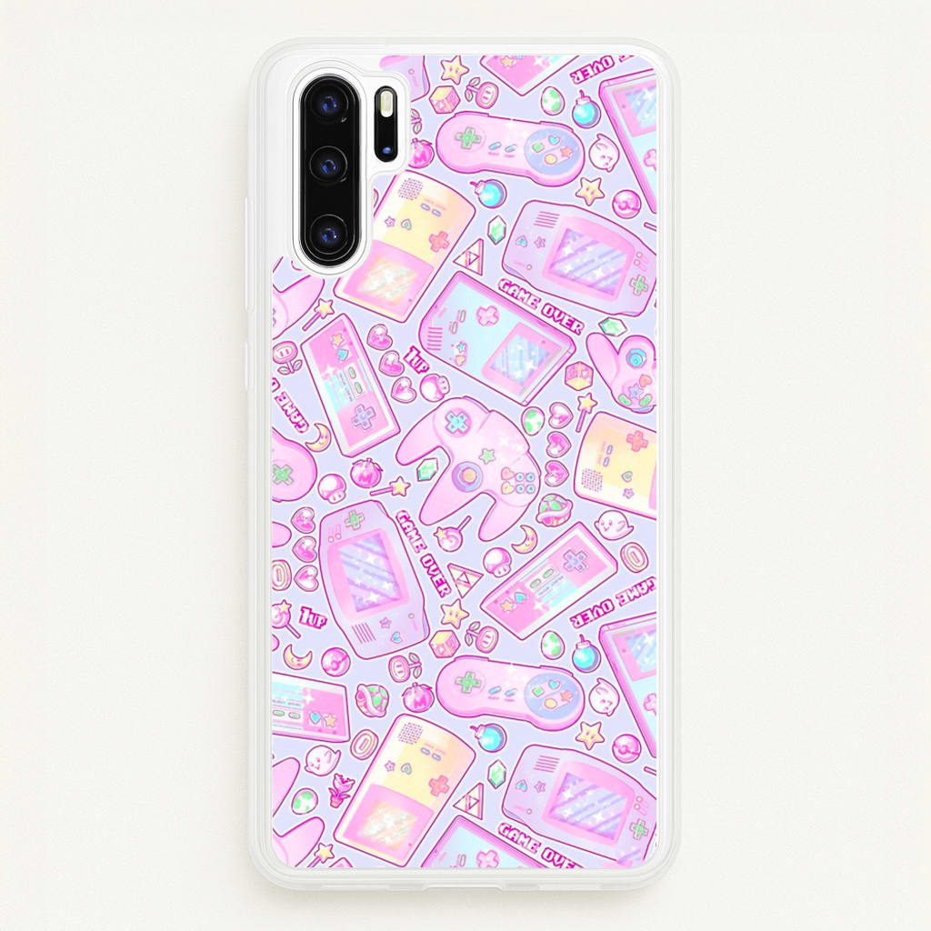 Power Up, Gaming Pattern - Phone Case for Huawei P30 Pro