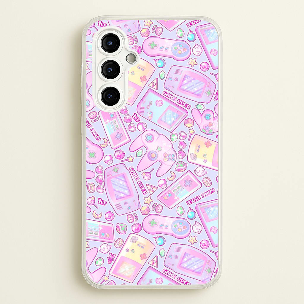 Power Up, Gaming Pattern - Phone Case for Galaxy A54