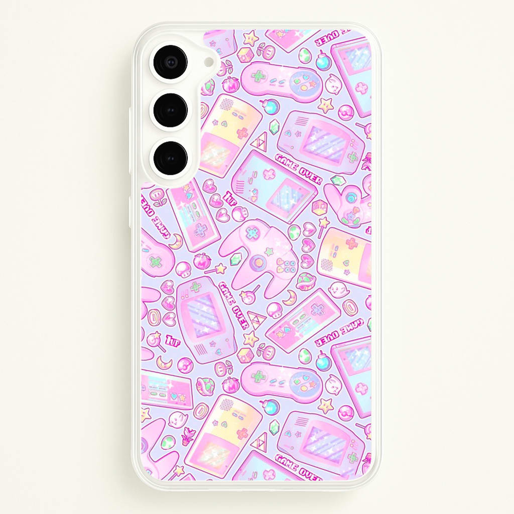 Power Up, Gaming Pattern - Phone Case for Galaxy S23 Plus