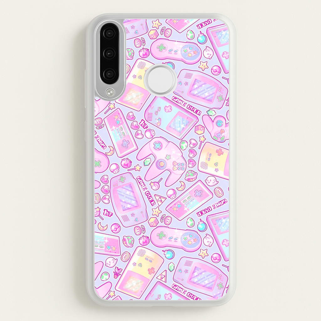 Power Up, Gaming Pattern - Phone Case for Huawei P30 Lite