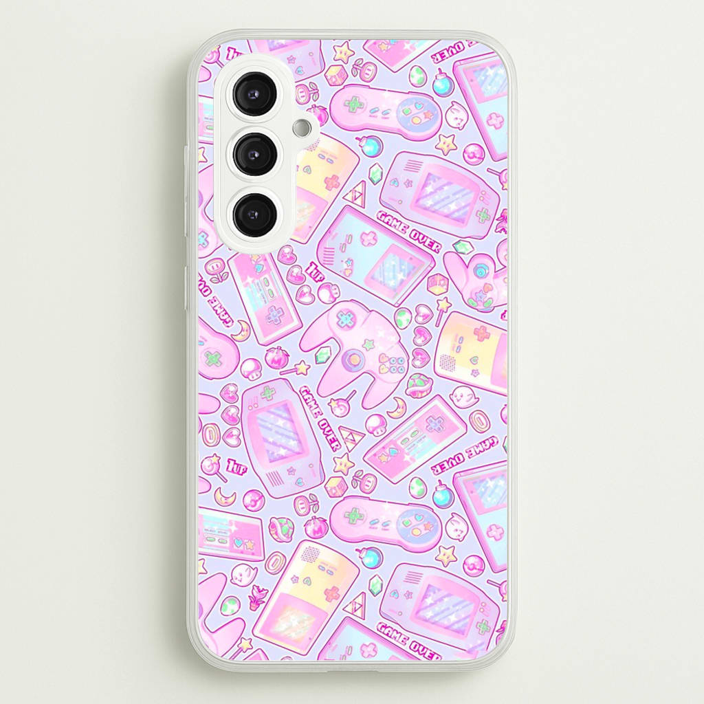 Power Up, Gaming Pattern - Phone Case for Galaxy S23FE