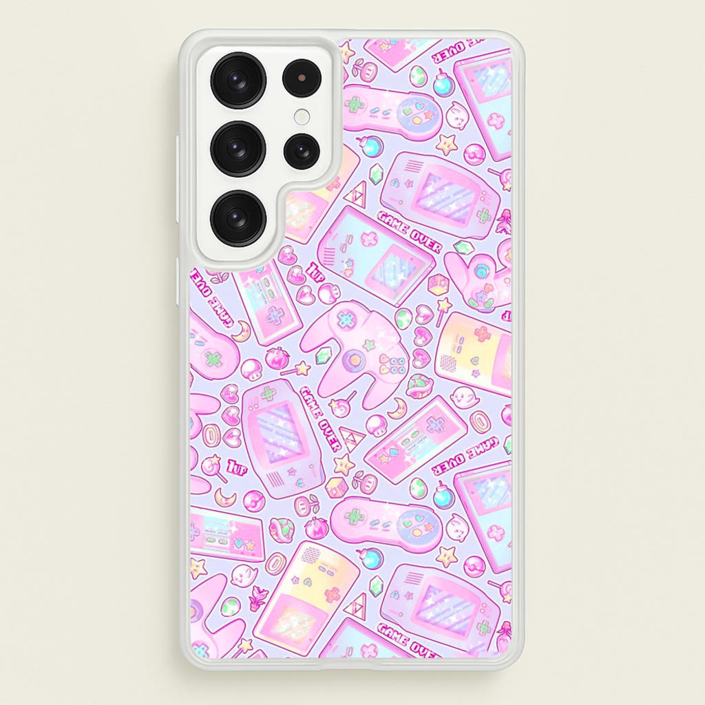 Power Up, Gaming Pattern - Phone Case for Galaxy S22 Ultra