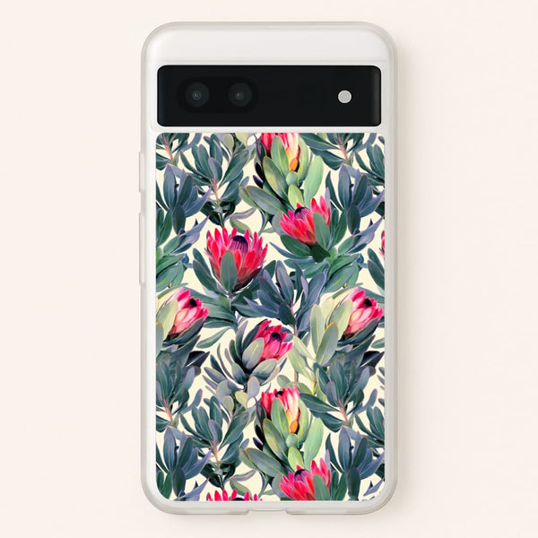Painted Protea Pattern - Floral Phone Case for Google Pixel 7a