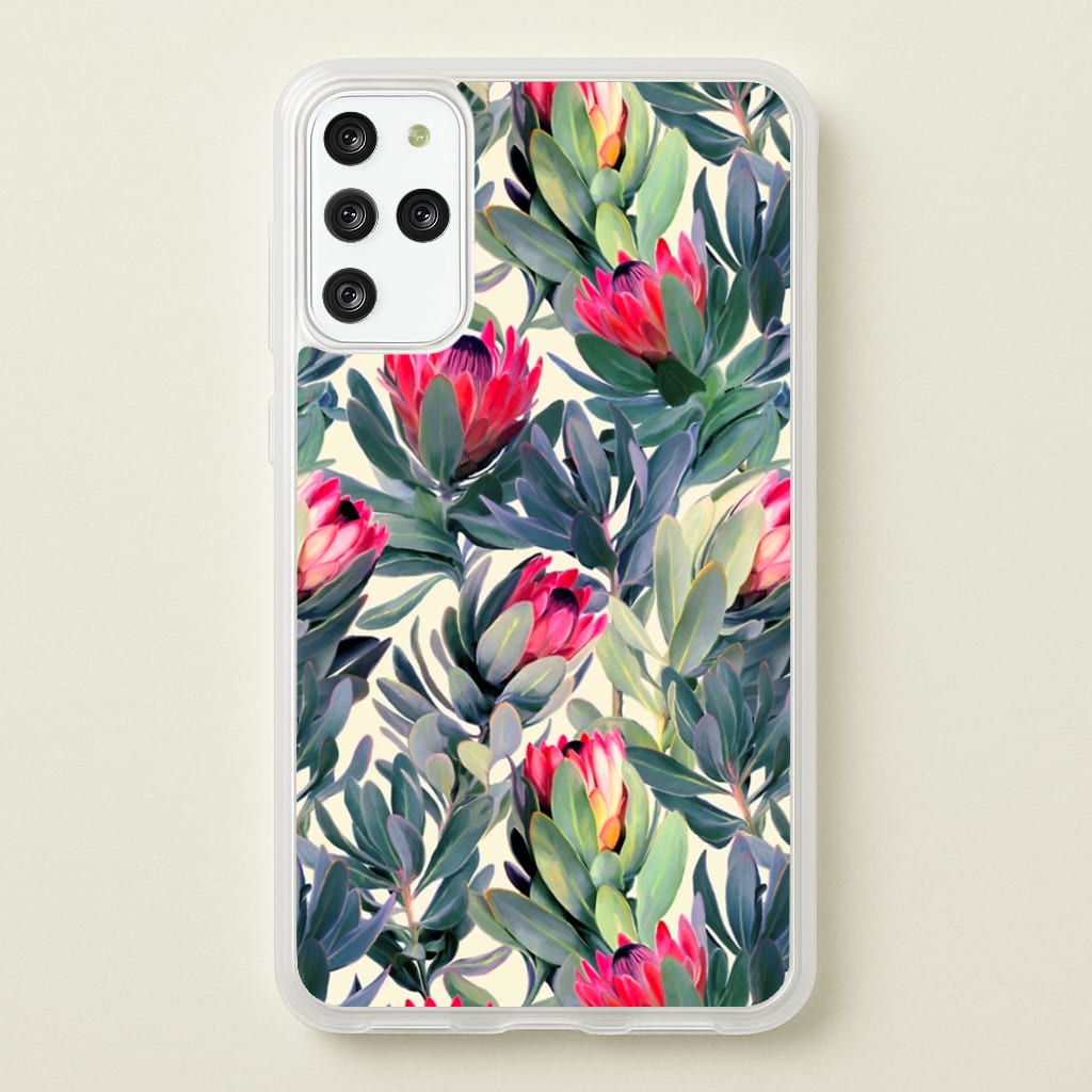 Painted Protea Pattern - Floral Phone Case for Galaxy S20 Plus