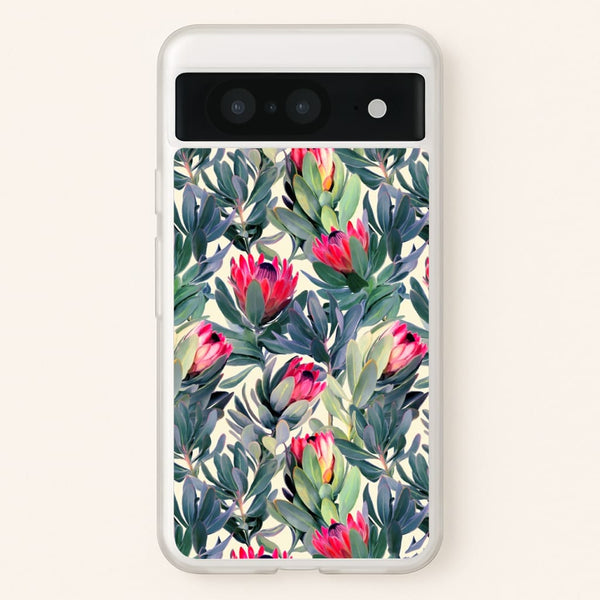 Painted Protea Pattern - Floral Phone Case for Google Pixel 8