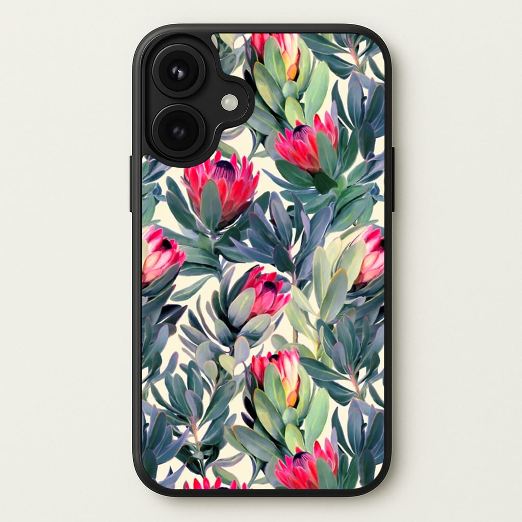 Painted Protea Pattern Phone Case for iPhone 17
