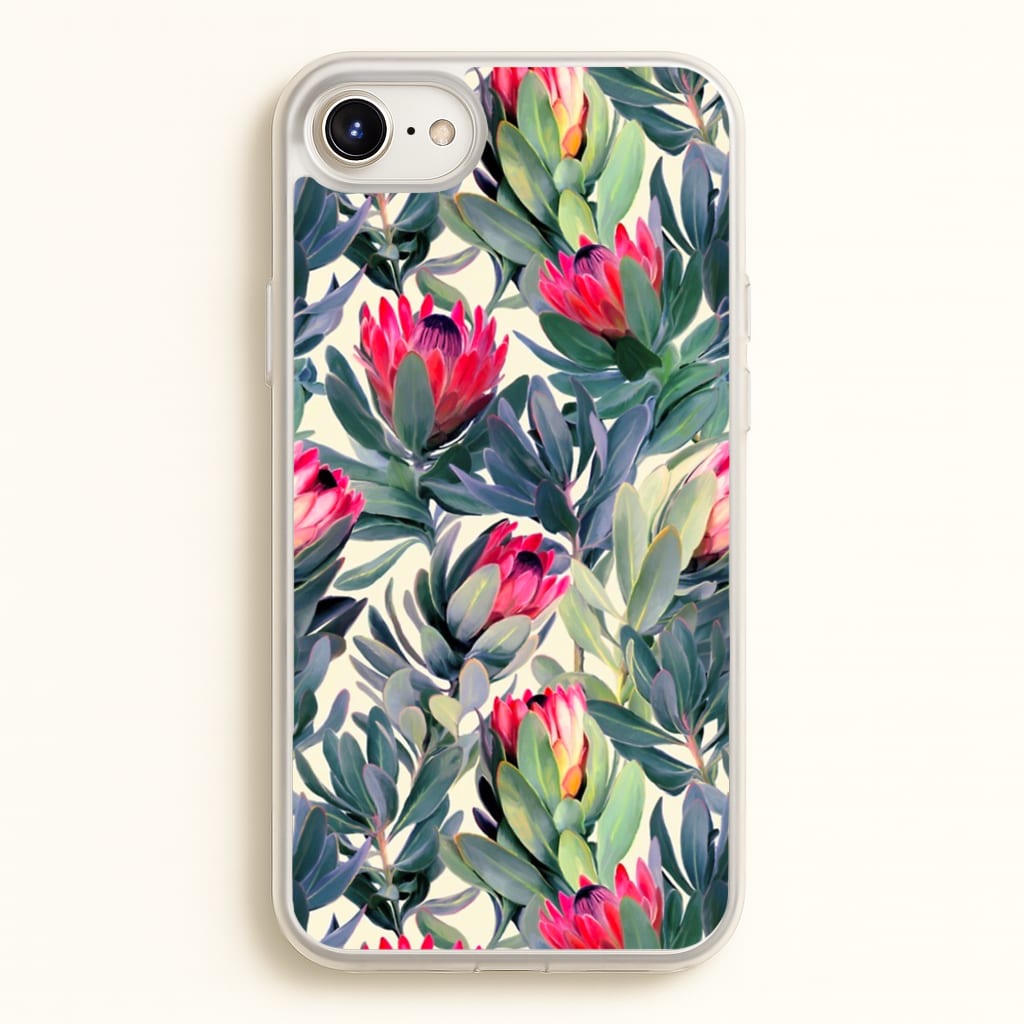Painted Protea Pattern - Floral Phone Case for iPhone 6 / 7 / 8 / SE