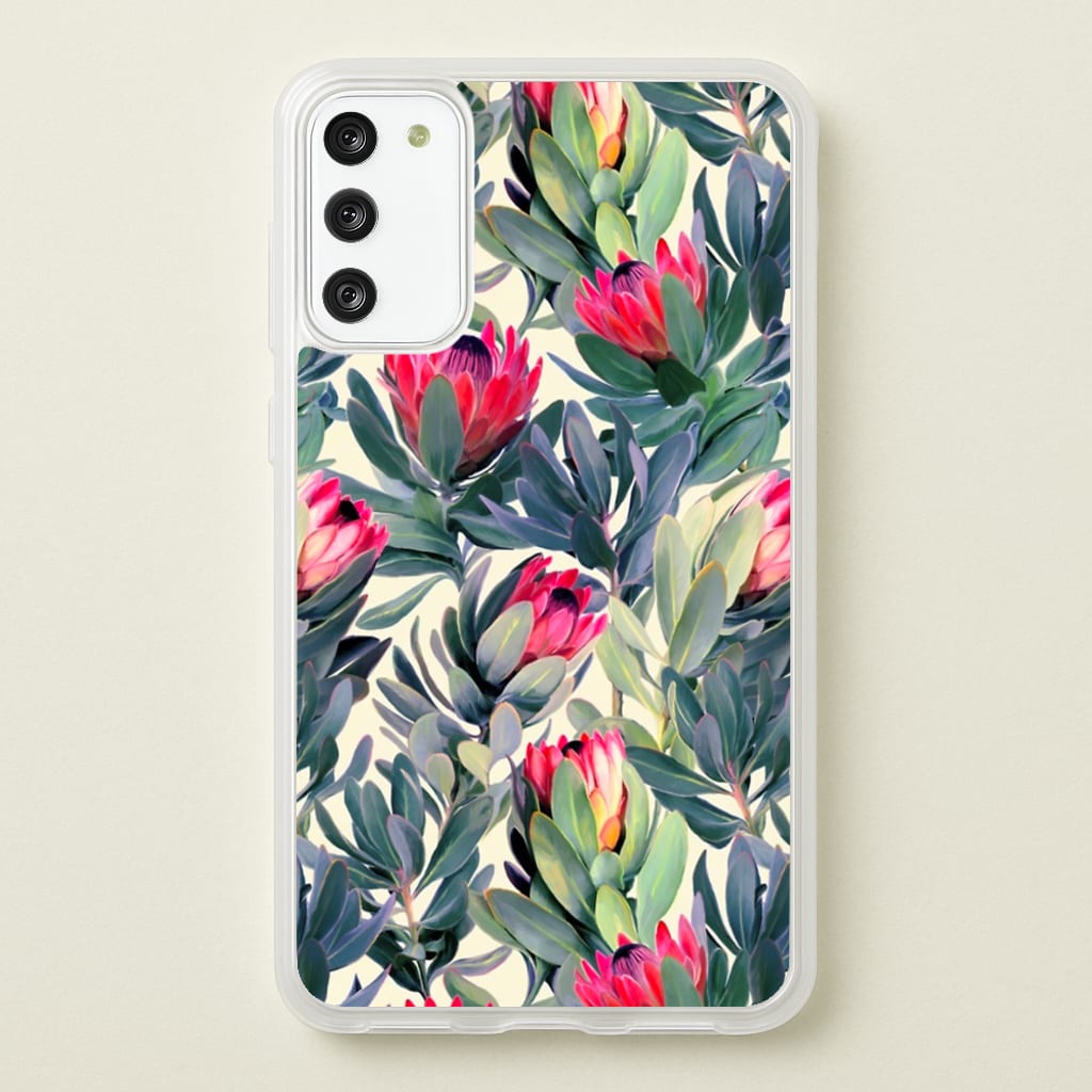 Painted Protea Pattern - Floral Phone Case for Galaxy S20