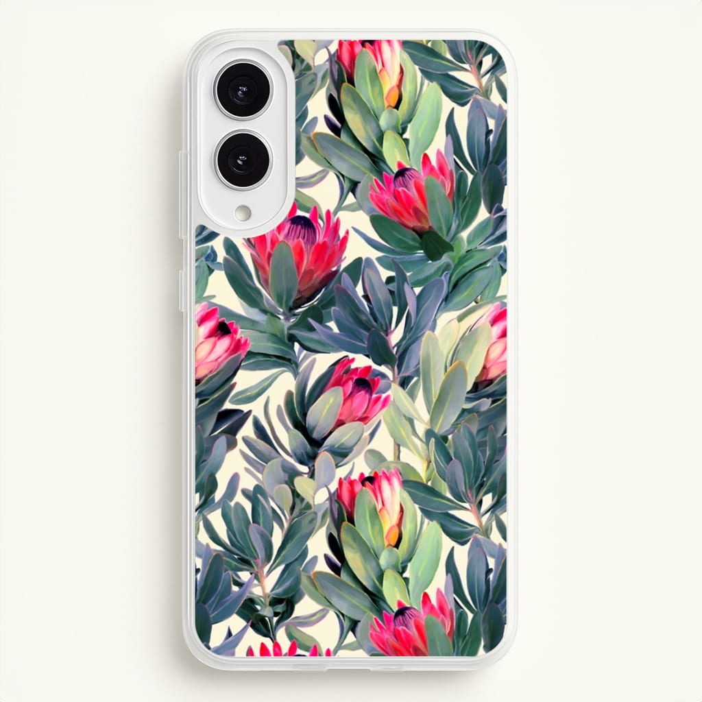 Painted Protea Pattern - Floral Phone Case for Galaxy S25 Edge